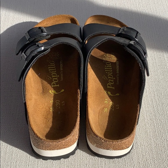 BIRKENSTOCK PAPILLIO Arizona Platform Black/White - Picture 4 of 7